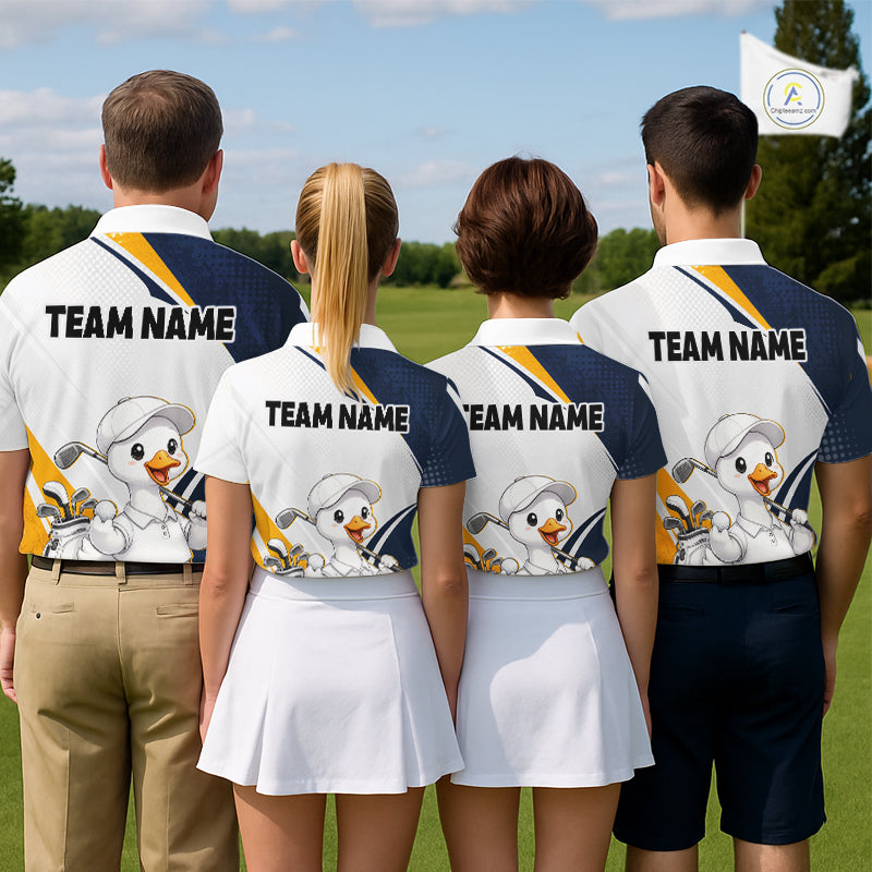 Funny Cartoon Duck Womens Golf Polo Shirt Personalised Team Duck Apparel NHT1219