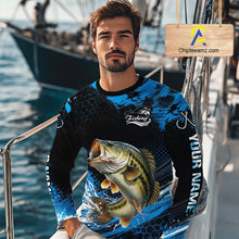 Load image into Gallery viewer, Custom Bass Fishing Jersey, Personalized Team Name Long Sleeve Performance Fishing Shirt For Men NHT1224