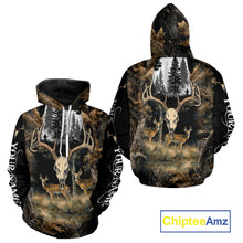 Load image into Gallery viewer, Deer Hunting Gift, Personalized Whitetail Deer Hunting 3D All Over Printed  Camo Hoodie NHT361