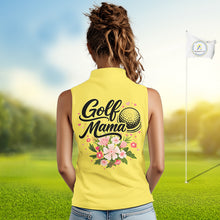 Load image into Gallery viewer, Yellow Golf Mama Womens Polo Shirt, Funny Golf Mom Shirt, Mothers Day Gift For Golf Lover Mom, Ladies Golf Polo NHT751