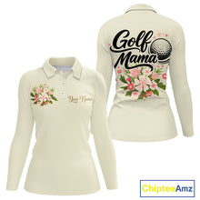 Load image into Gallery viewer, Beige Golf Mama Womens Polo Shirt, Funny Golf Mom Shirt, Mothers Day Gift For Golf Lover Mom, Ladies Golf Polo NHT752