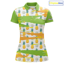 Load image into Gallery viewer, Personalized Pineapple Pattern Womens Golf Polo Shirts Team Golf Clothes Best Golf Gifts NHT753