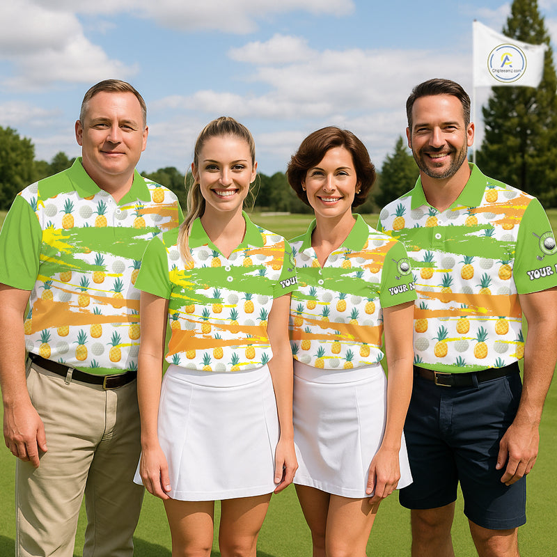 Personalized Pineapple Pattern Womens Golf Polo Shirts Team Golf Clothes Best Golf Gifts NHT753