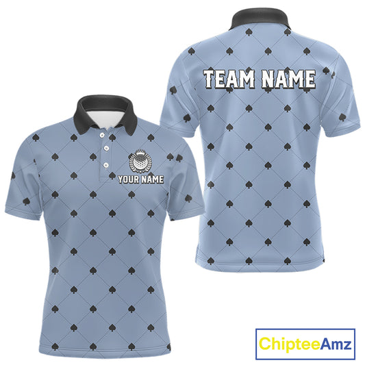 Personalized Mens Golf Jersey Spade Argyle Pattern, Performance Sportswear Golf Polo Shirt NHT755
