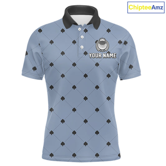 Personalized Mens Golf Jersey Spade Argyle Pattern, Performance Sportswear Golf Polo Shirt NHT755