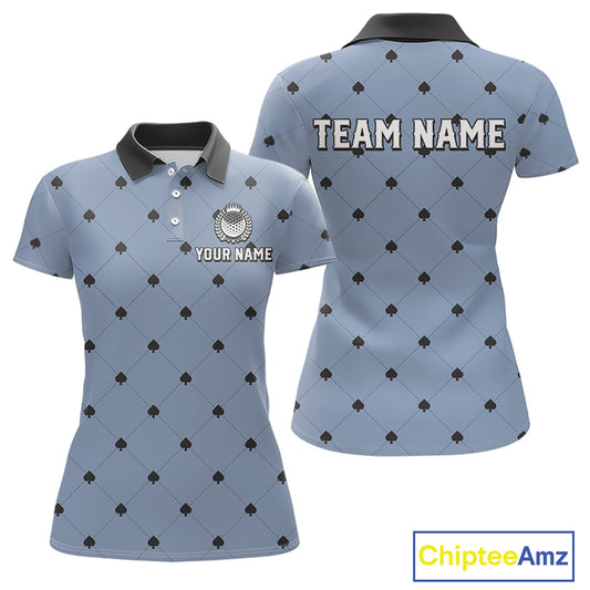 Personalized Womens Golf Jersey Spade Argyle Pattern, Performance Sportswear Golf Polo Shirt NHT755
