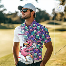 Load image into Gallery viewer, Funny Pink Flamingo Tropical Pattern Golf Polo Shirt Custom Golf Shirts For Men NHT547