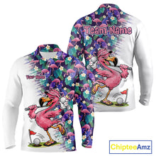 Load image into Gallery viewer, Funny Pink Flamingo Tropical Pattern Golf Polo Shirt Custom Golf Shirts For Men NHT547