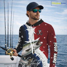 Load image into Gallery viewer, Personalized Texas Flag Chinook Salmon Fishing Shirt Jerseys, Texas Chinook Salmon Fishing Shirts Long Sleeve Hooded For Men NHT761
