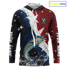 Load image into Gallery viewer, Personalized Texas Flag Sailfish Fishing Shirt Jerseys, Texas Sailfish Fishing Shirts Long Sleeve Hooded For Men NHT763