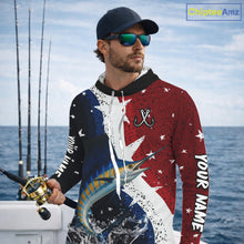 Load image into Gallery viewer, Personalized Texas Flag Sailfish Fishing Shirt Jerseys, Texas Sailfish Fishing Shirts Long Sleeve Hooded For Men NHT763