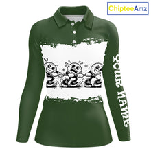 Load image into Gallery viewer, Funny Womens Golf Polo Shirt Green And White Golf Balls Personalized Golf Shirts For Womens NHT787