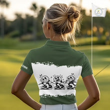 Load image into Gallery viewer, Funny Womens Golf Polo Shirt Green And White Golf Balls Personalized Golf Shirts For Womens NHT787
