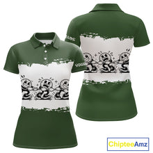 Load image into Gallery viewer, Funny Womens Golf Polo Shirt Green And White Golf Balls Personalized Golf Shirts For Womens NHT787