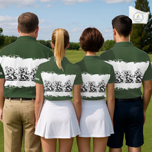 Load image into Gallery viewer, Funny Womens Golf Polo Shirt Green And White Golf Balls Personalized Golf Shirts For Womens NHT787