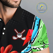Load image into Gallery viewer, Personalized Crazy Rooster Golf Polo Green Abstract Geometric Golf Apparel For Men NHT955
