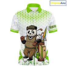 Load image into Gallery viewer, Personalized Vintage Panda Gentleman Golf Polo, Performance Golf Jersey For Men