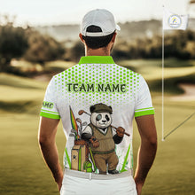 Load image into Gallery viewer, Personalized Vintage Panda Gentleman Golf Polo, Performance Golf Jersey For Men NHT957