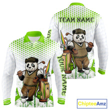 Load image into Gallery viewer, Personalized Vintage Panda Gentleman Golf Polo, Performance Golf Jersey For Men
