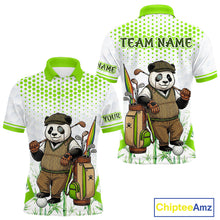 Load image into Gallery viewer, Personalized Vintage Panda Gentleman Golf Polo, Performance Golf Jersey For Men
