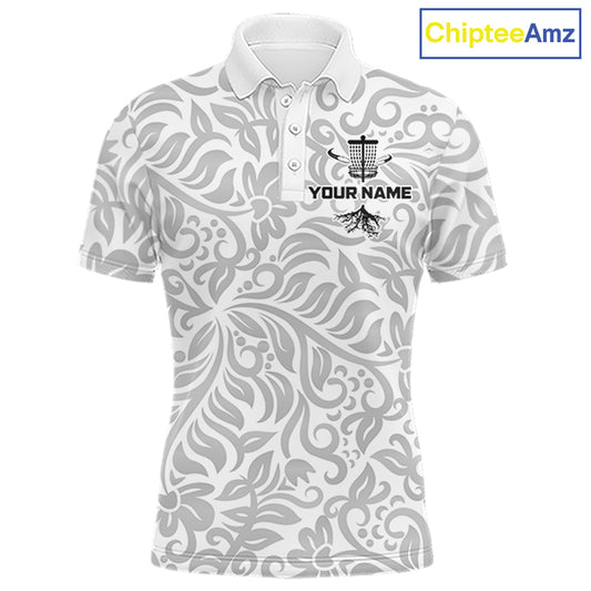 Disc Golf Polo Shirt With Clean Monochrome Design, Customizable Name, Unisex Sports Jersey For Men NHT805