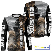 Load image into Gallery viewer, Wild Boar Hunting Camo Custom Name Shirts, Personalized Boar Hunting Clothes NHT324