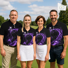 Load image into Gallery viewer, Purple Grim Reaper Mens Golf Polo Shirt – Personalized Team Name Gothic Golf Jersey NHT1145