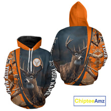 Load image into Gallery viewer, Whitetail Deer Hunting Big Game Camo Orange Custom Name 3D All Over Print Shirts NHT266