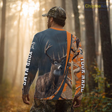 Load image into Gallery viewer, Whitetail Deer Hunting Big Game Camo Orange Custom Name 3D All Over Print Shirts NHT266