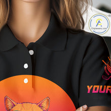 Load image into Gallery viewer, Personalized Funny Cat Womens Golf Polo Shirt – Vintage Neon Golf Design