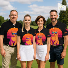 Load image into Gallery viewer, Personalized Funny Cat Womens Golf Polo Shirt – Vintage Neon Golf Design NHT992