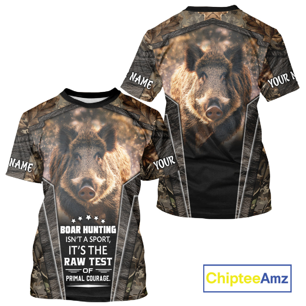 Personalized Wild Boar Hunting Shirt Camouflage Custom Name Hunting Clothes For Hunters NHT177
