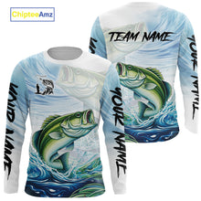 Load image into Gallery viewer, Bass Fishing Shirts Long Sleeve Customized Name Shirts, Largemouth Bass Fishing Jerseys NHT384