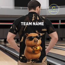 Load image into Gallery viewer, Funny Capybara Bowling Custom Polo Shirt, Quarter Zip Jersey, Personalized Team Name  NHT1158