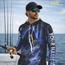 Load image into Gallery viewer, Hooded Custom Team Name Grim Reaper Bass Fishing With American Flag - Patriotic Bass Fishing Jersey|Yellow NHT630