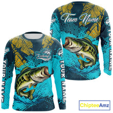 Load image into Gallery viewer, Custom Largemouth Bass Fishing Long Sleeve Tournament Shirts, Bass Fishing Shirts For Men NHT508