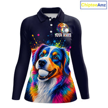 Load image into Gallery viewer, Personalized Australian Shepherd Womens Golf Polo Shirt - Custom Dog Lover Team Name Jersey