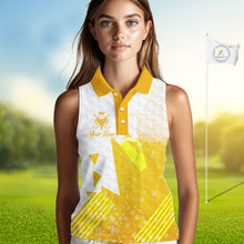 Load image into Gallery viewer, Personalized Womens Sleeveless Golf Shirt Beer Style – Custom Name Polo, Gift For Mom, Golfer Gift Idea NHT672
