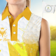 Load image into Gallery viewer, Personalized Womens Sleeveless Golf Shirt Beer Style – Custom Name Polo, Gift For Mom, Golfer Gift Idea NHT672