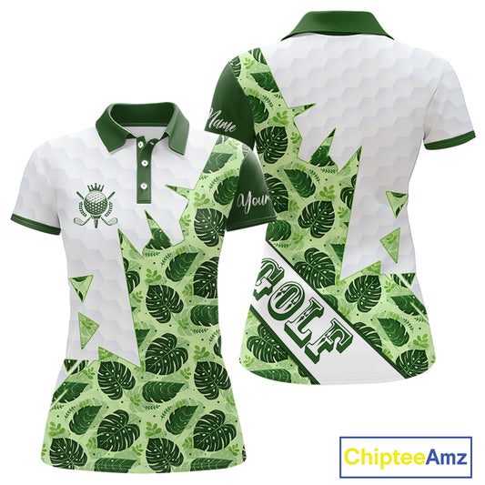 Personalized Womens Golf Shirt Tropical Style – Custom Name Polo, Gift For Mom, Golfer Gift Idea NHT673