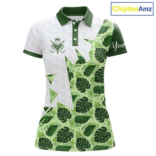 Personalized Womens Golf Shirt Tropical Style – Custom Name Polo, Gift For Mom, Golfer Gift Idea NHT673