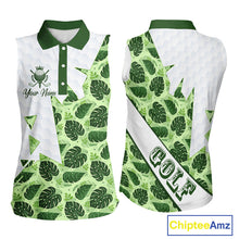 Load image into Gallery viewer, Personalized Womens Sleeveless Golf Shirt Tropical Style – Custom Name Polo, Gift For Mom, Golfer Gift Idea NHT673