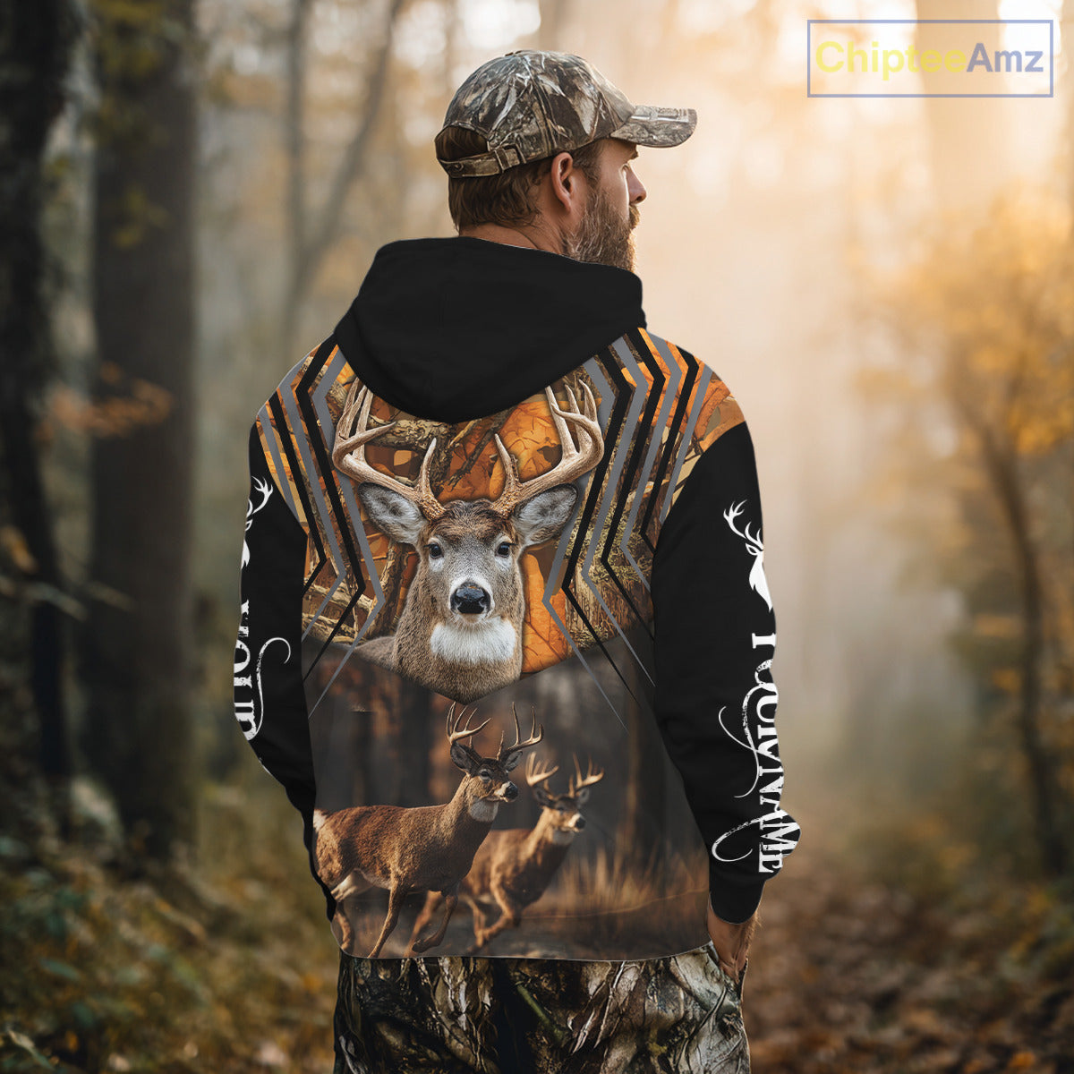 Whitetail Deer Forest Camo Hoodie – 3D All Over Print for Hunters NHT333