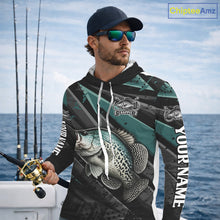 Load image into Gallery viewer, Crappie Custom Hooded Long Sleeve Performance Fishing Shirts, Crappie Hunter Fishing Shirt NHT525