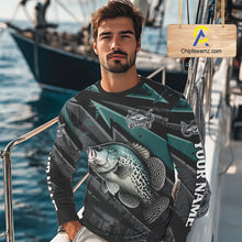 Load image into Gallery viewer, Crappie Custom Long Sleeve Performance Fishing Shirts, Crappie Hunter Fishing Shirt NHT525