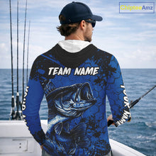 Load image into Gallery viewer, Personalized Bass Fishing Jerseys For Fishing Team, Bass Fishing Shirts Hooded Long Sleeve NHT526
