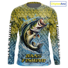 Load image into Gallery viewer, Largemouth Bass Fishing Shirts Long Sleeve, Beautiful Bass Fishing Shirts For Men NHT403