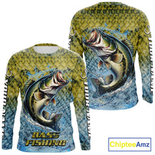 Load image into Gallery viewer, Largemouth Bass Fishing Shirts Long Sleeve, Beautiful Bass Fishing Shirts For Men NHT403