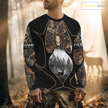 Load image into Gallery viewer, Deer Hunting Shirt 3D All Over Print Skull Deer Personalized Name, Hoodie Hunting For Men NHT363