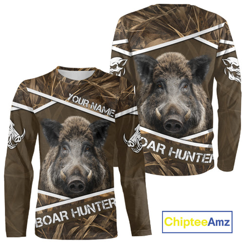 Personalized Wild Boar Hunting Camo Full Printing Shirts, Boar Hunting Gifts, Hunting Season NHT128
